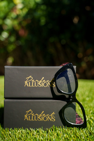 Black Designer Style Sunglasses w/ Case, Box & Cloth ✨ Luxury Chic Perfect Allusions Luxury Sunglass Case main image 3